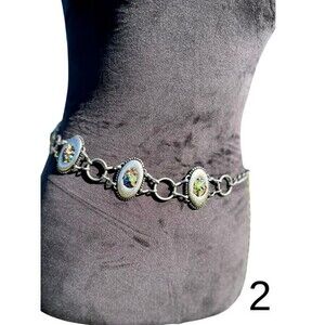 No Boundaries Women's Metal Chain Belt - Resin Rocks -  Stone Design -  OS